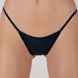 Cotton Black Thong