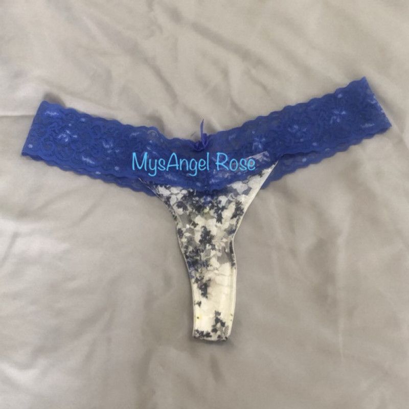 White and Blue Flower Panty