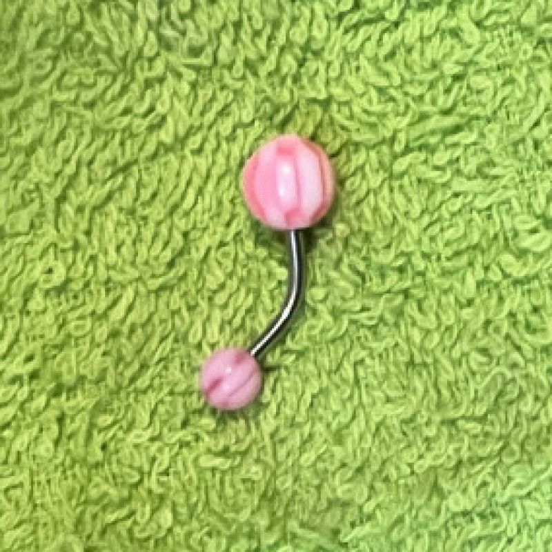 Pink pussy piercing