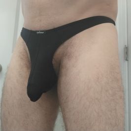 Black Pouch Man Thong