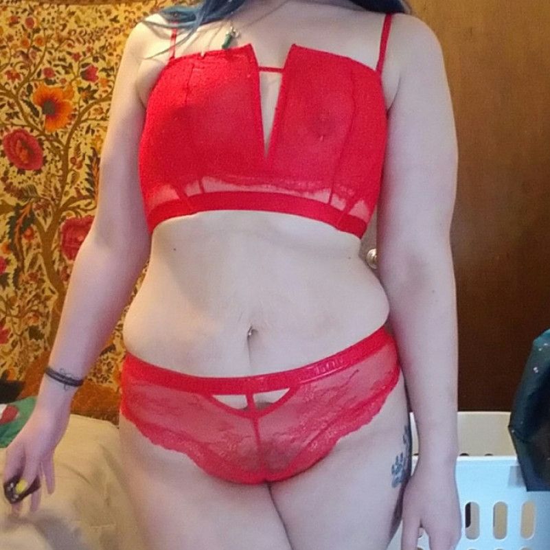 Red bra and panty