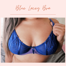 Blue Lacey Bra