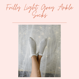 Frilly Light Grey Ankle Socks