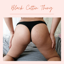 Black Cotton Thong