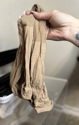 Worn Sheer Hose: 1 day of wear