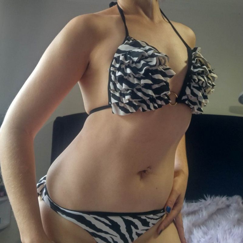 zebra bikini Itty bitty titty reveal