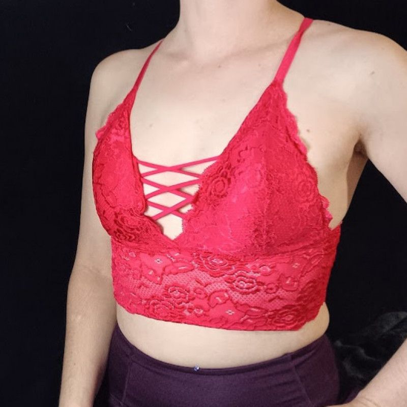 red lace bralet crop