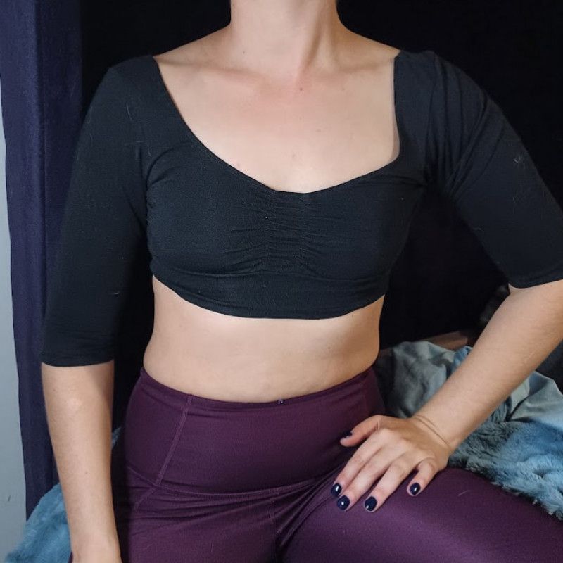 dance crop top masturbation fun