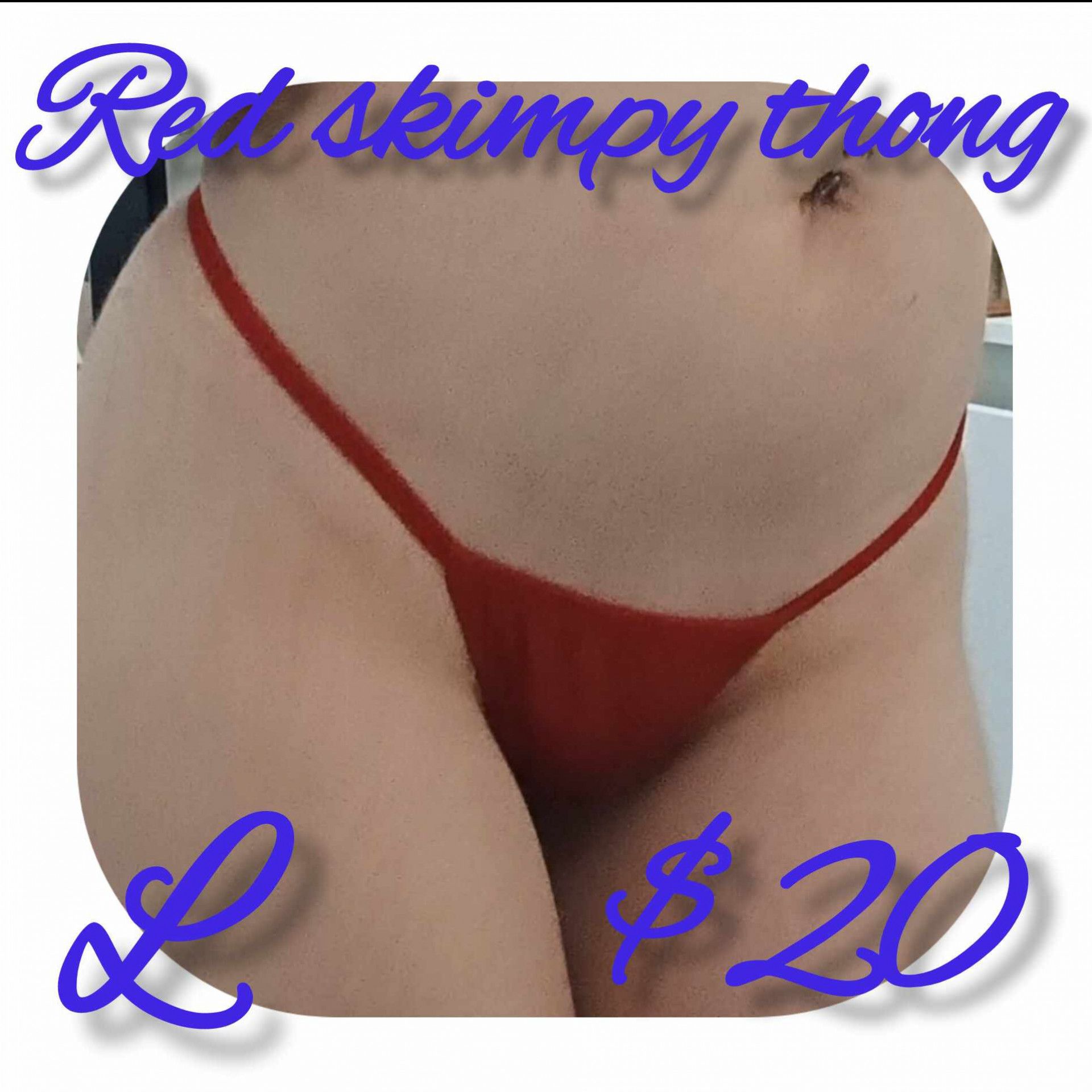 Red skimpy thong L barely a panty