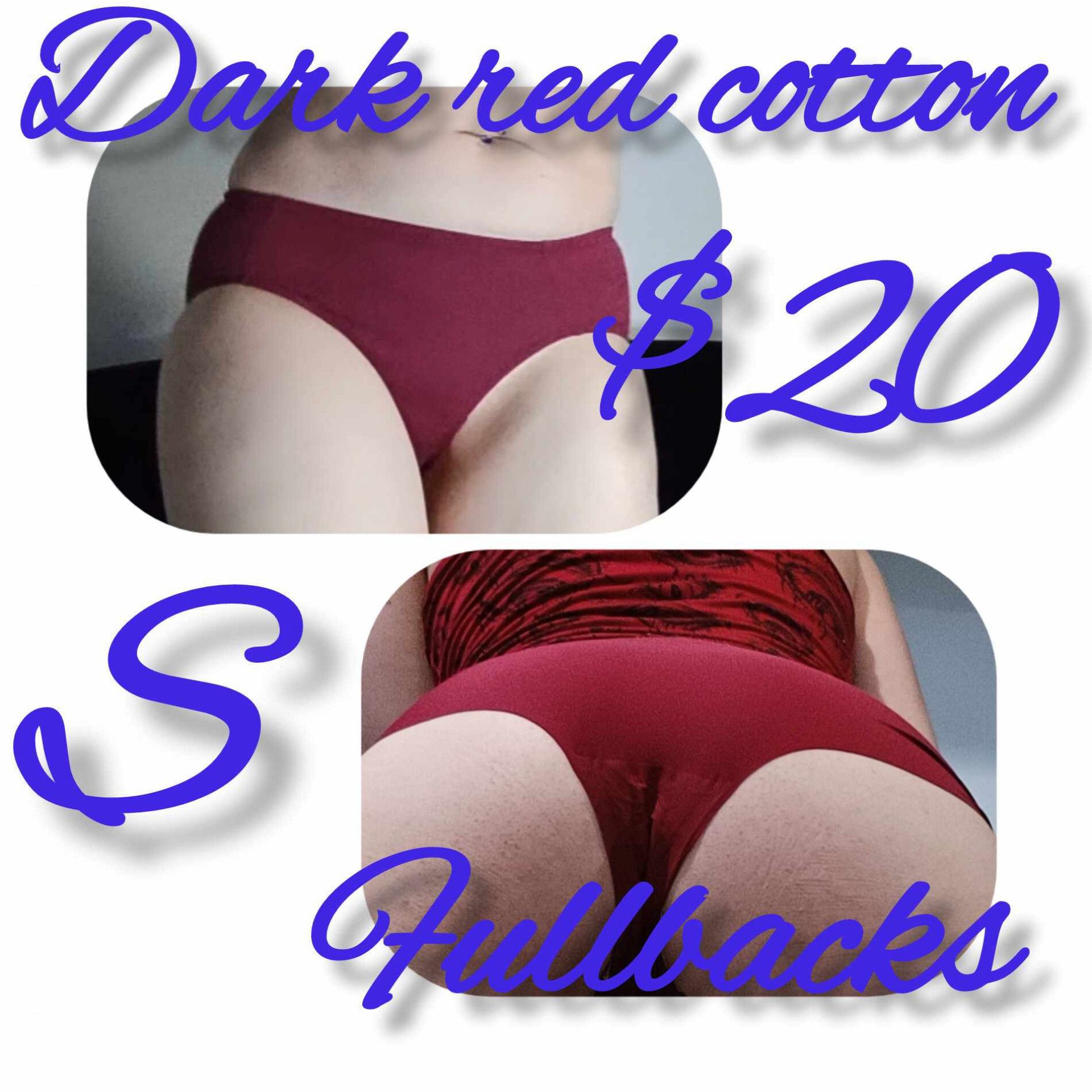 Dark red cotton fullbacks plenty of scenting material S