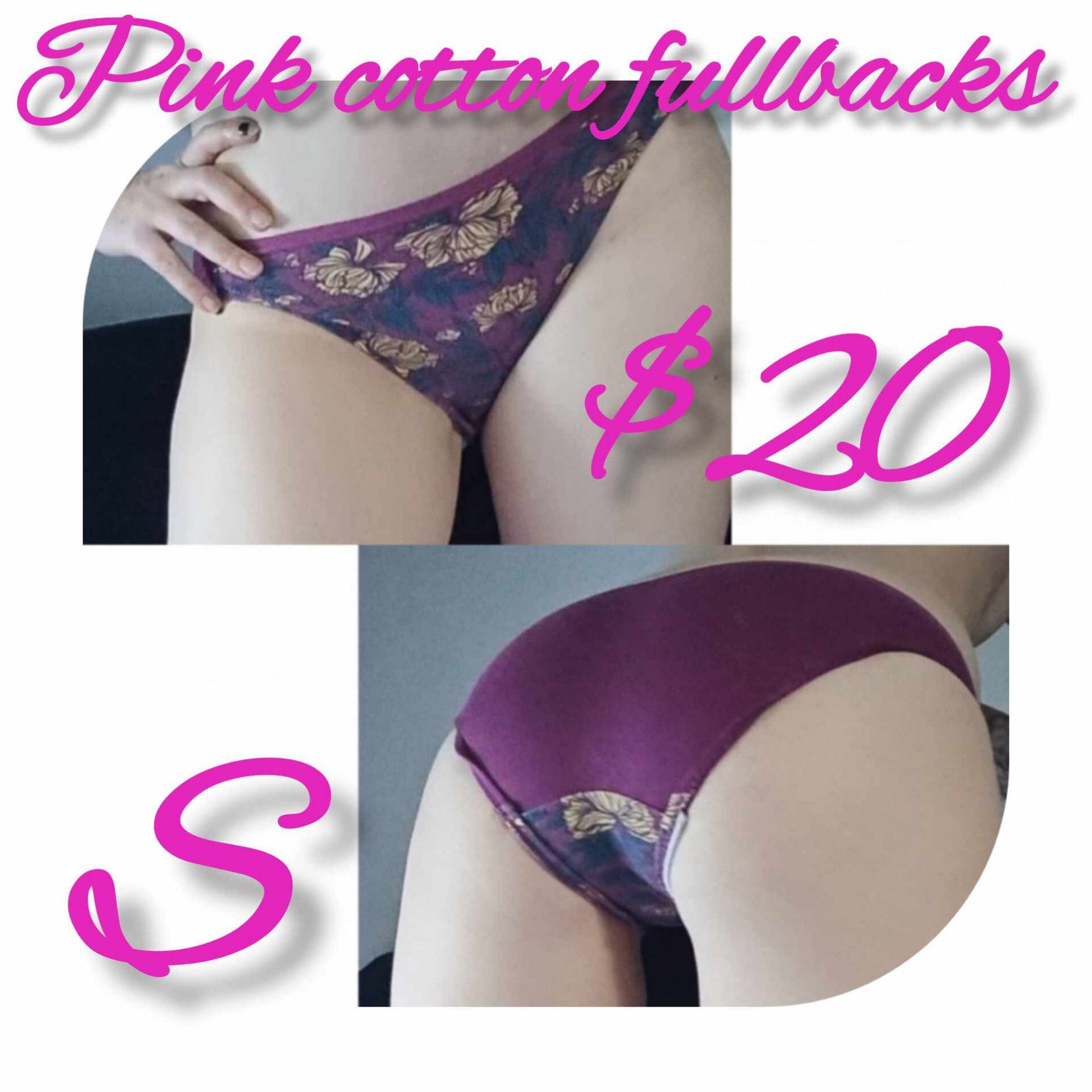 Deep pink and floral cotton fullback panties S