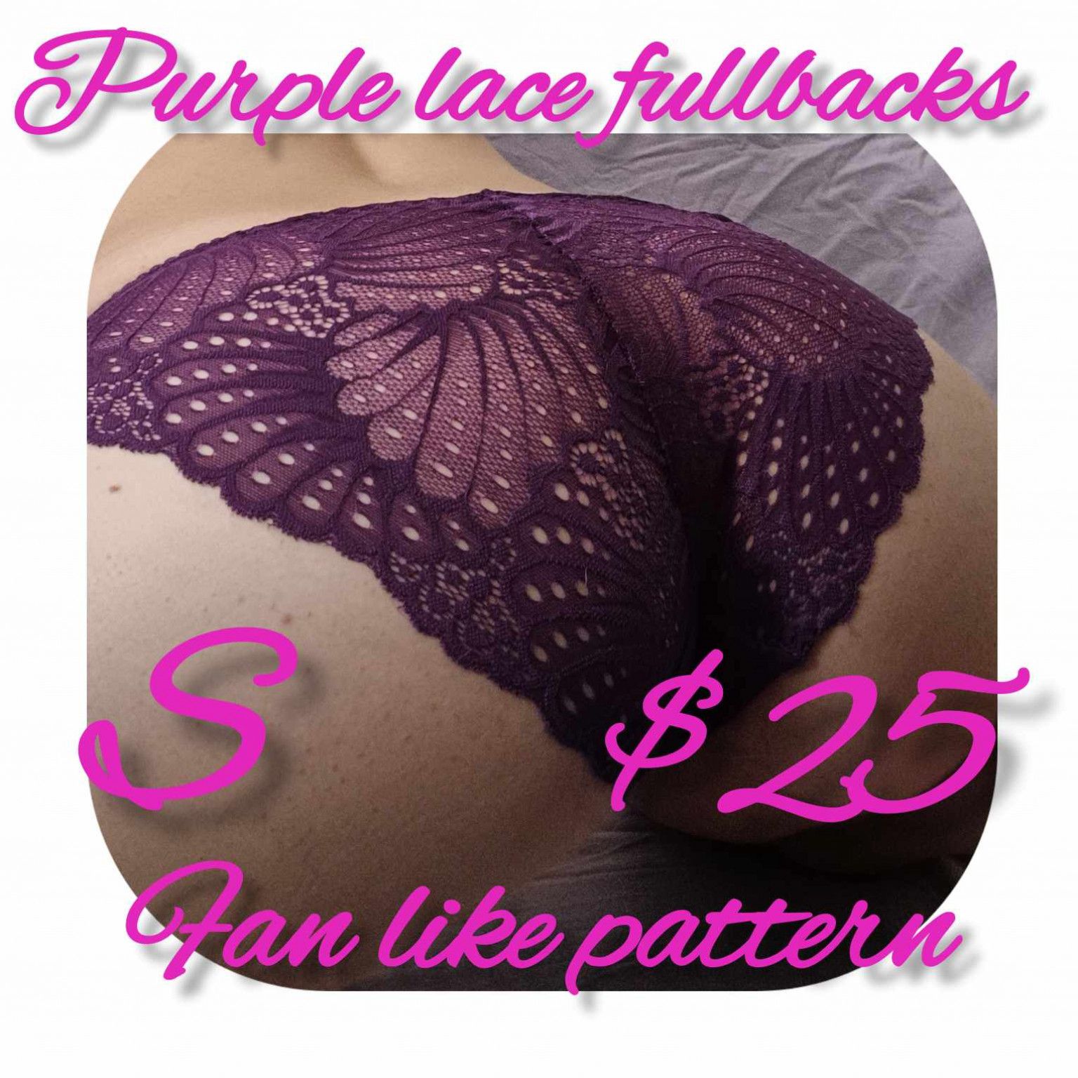 Cute lace purple fullbacks fan pattern S