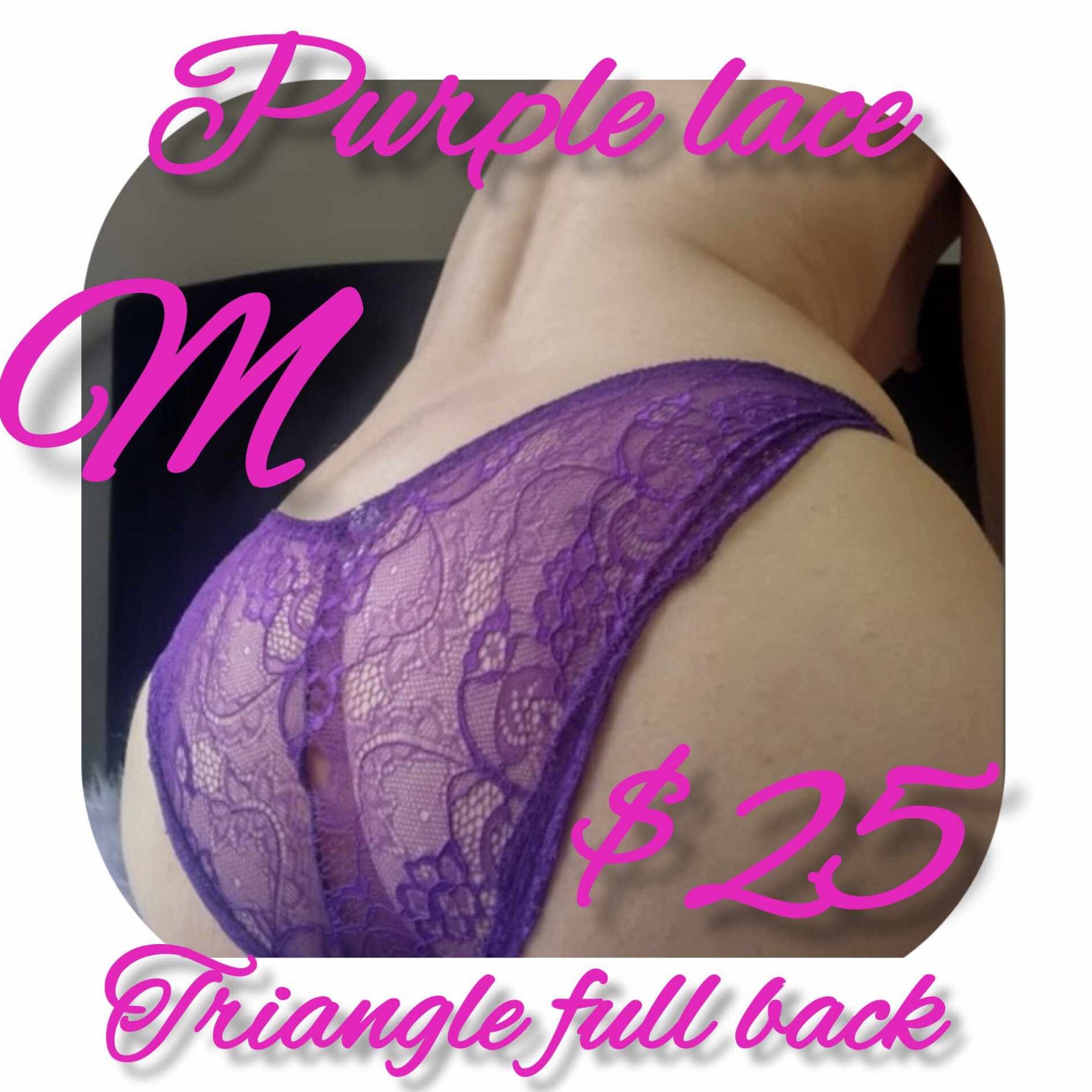 triangle back lace purple panties Sz M