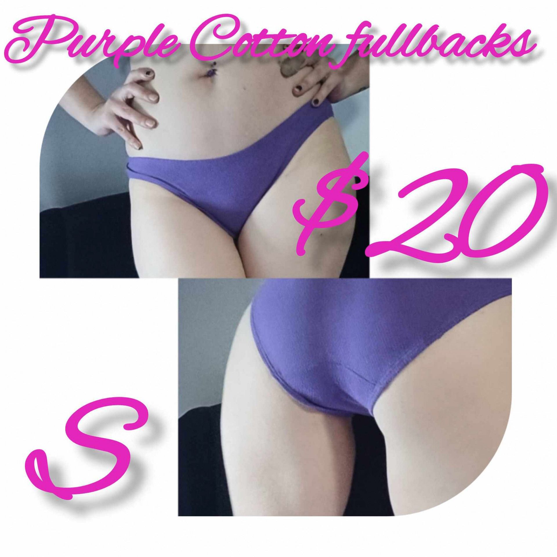 Pretty in purple cotton fullbacks Sz S