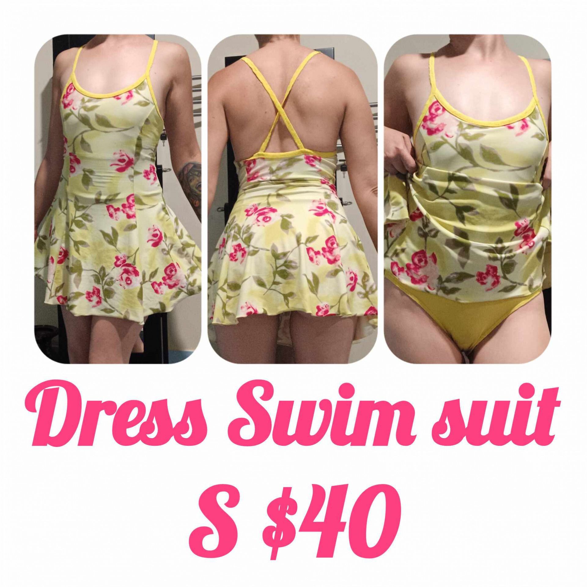 Dress swim suit bathers cute af Sz S