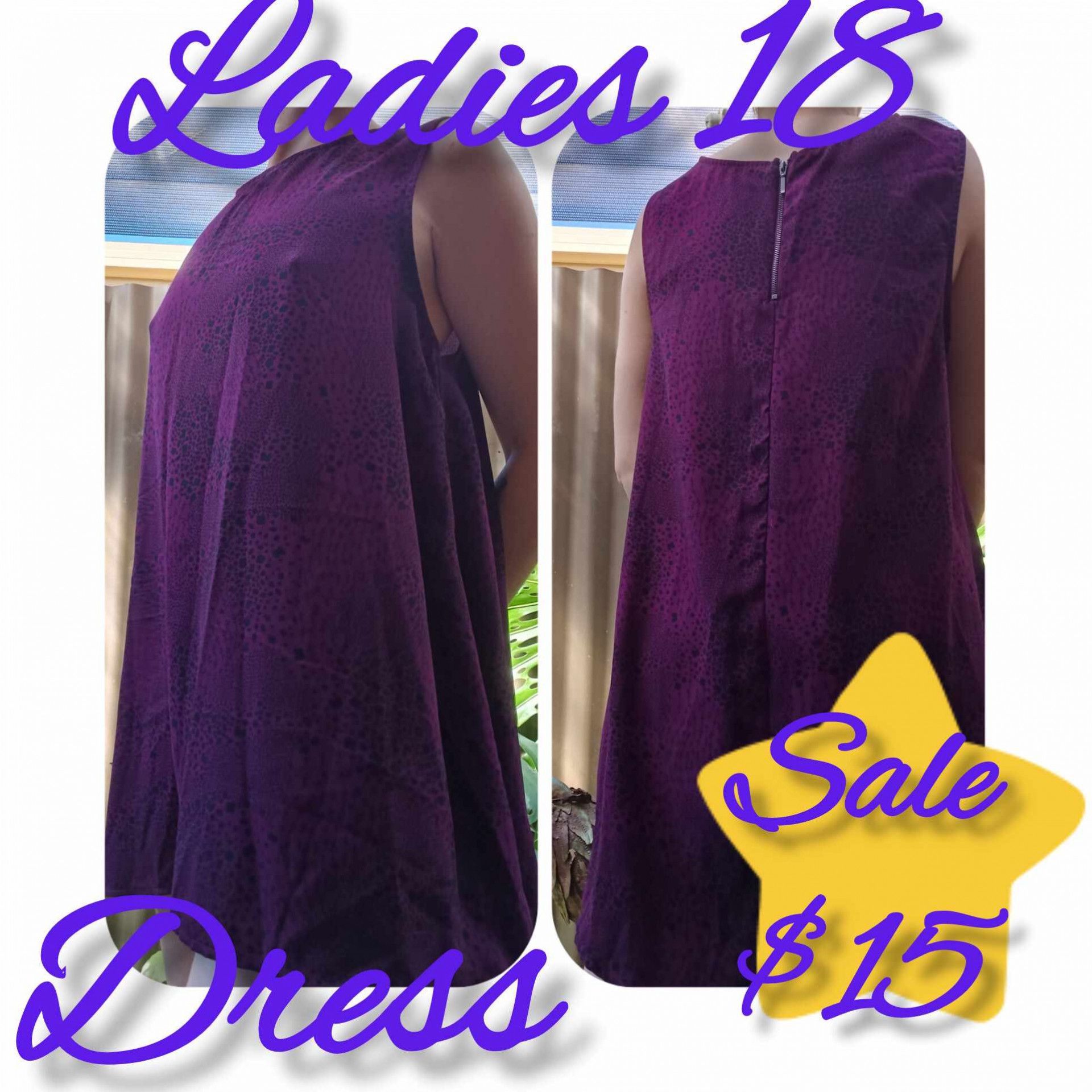 oversized purple dress Sz 18 borrowed of my gf