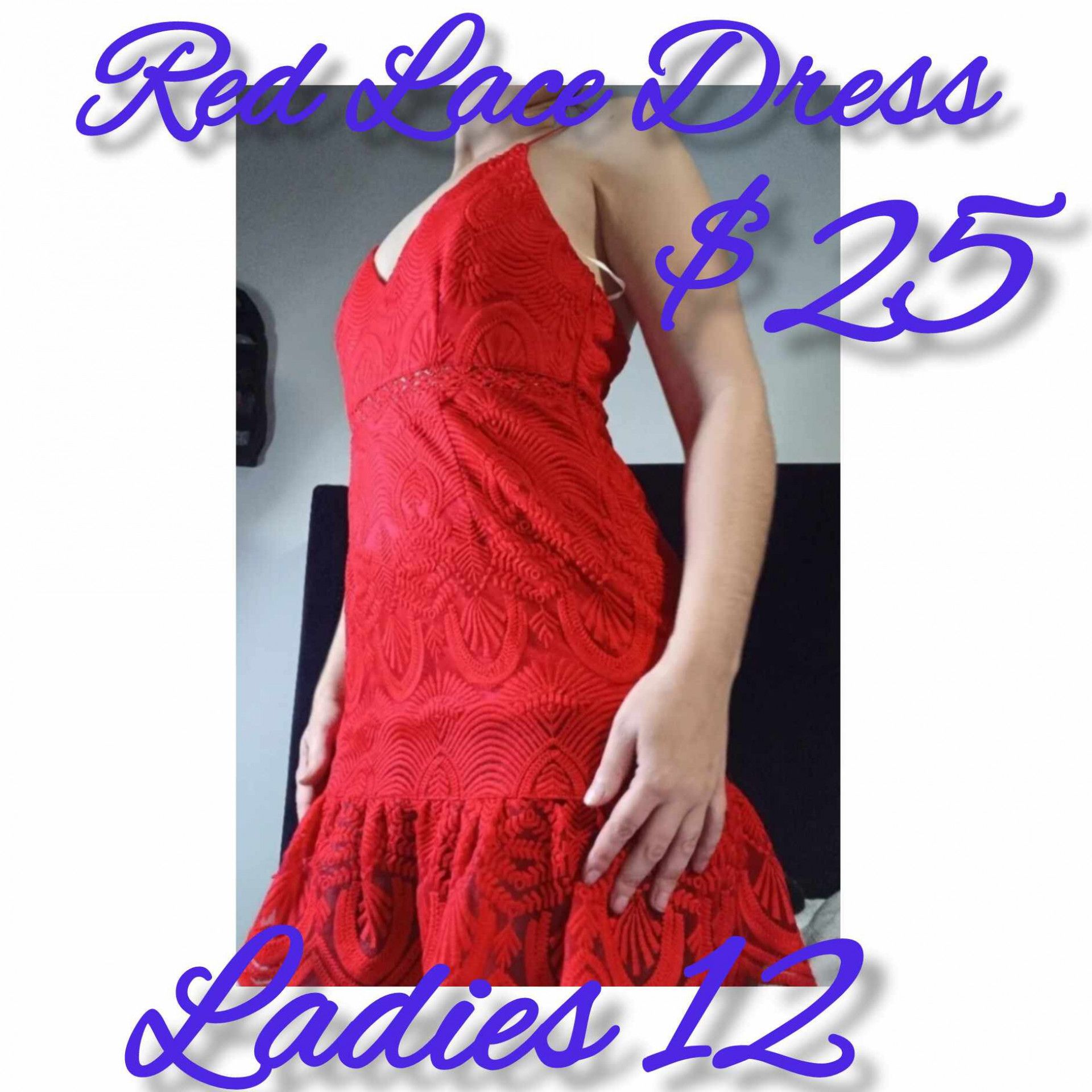 Red lace dress Ladies 12