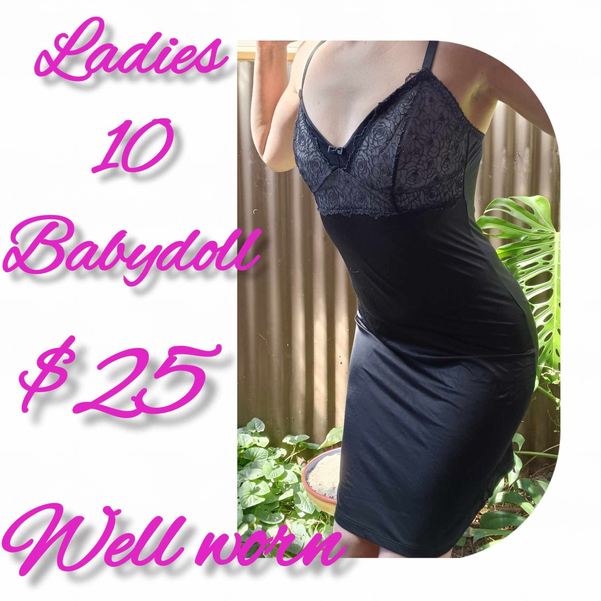 Black silky babydoll dress 10 well worn