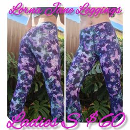 Purple floral Lorna Jane full length Leggings S