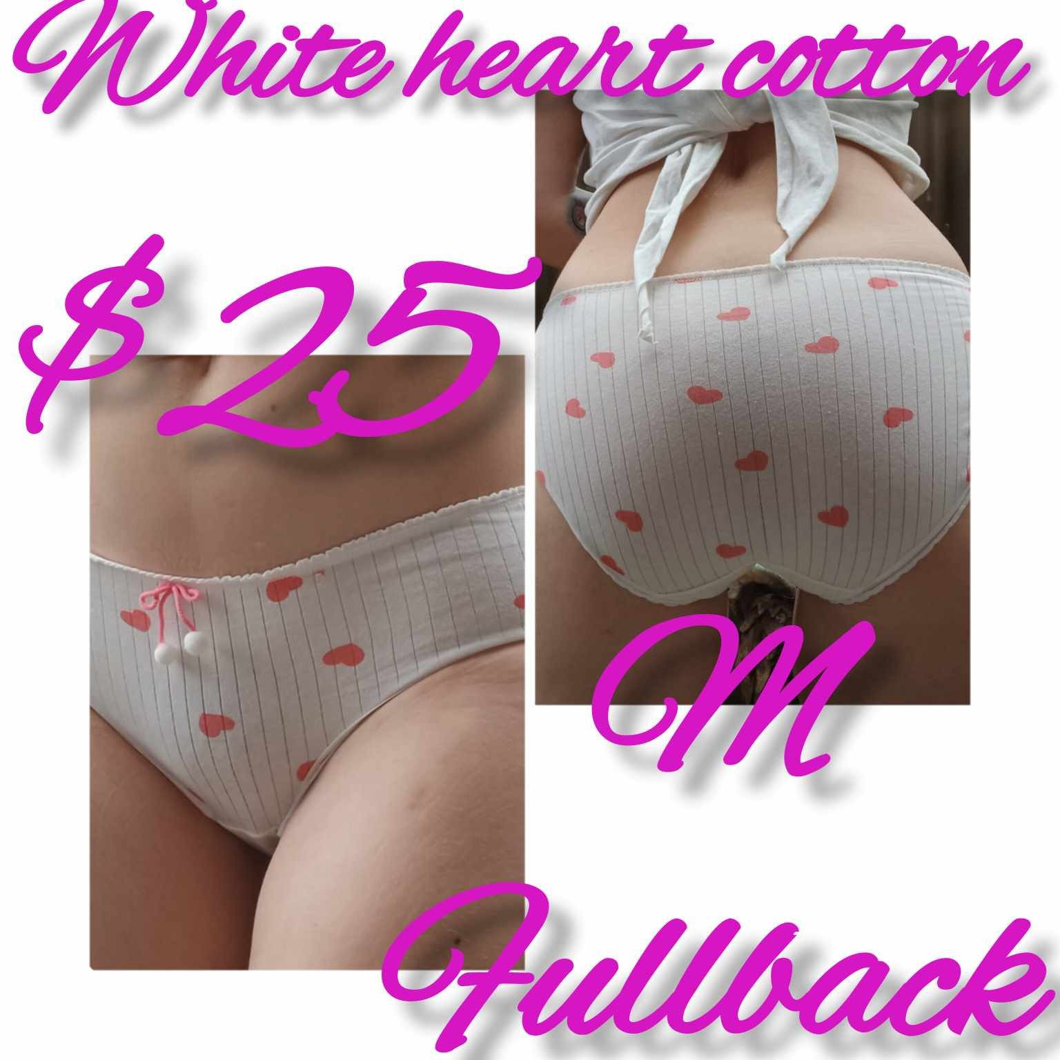 White pink hearts cotton Fullbacks Valentines Ladies M