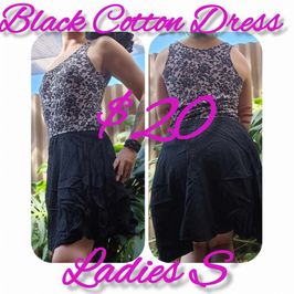 Black cotton dress S