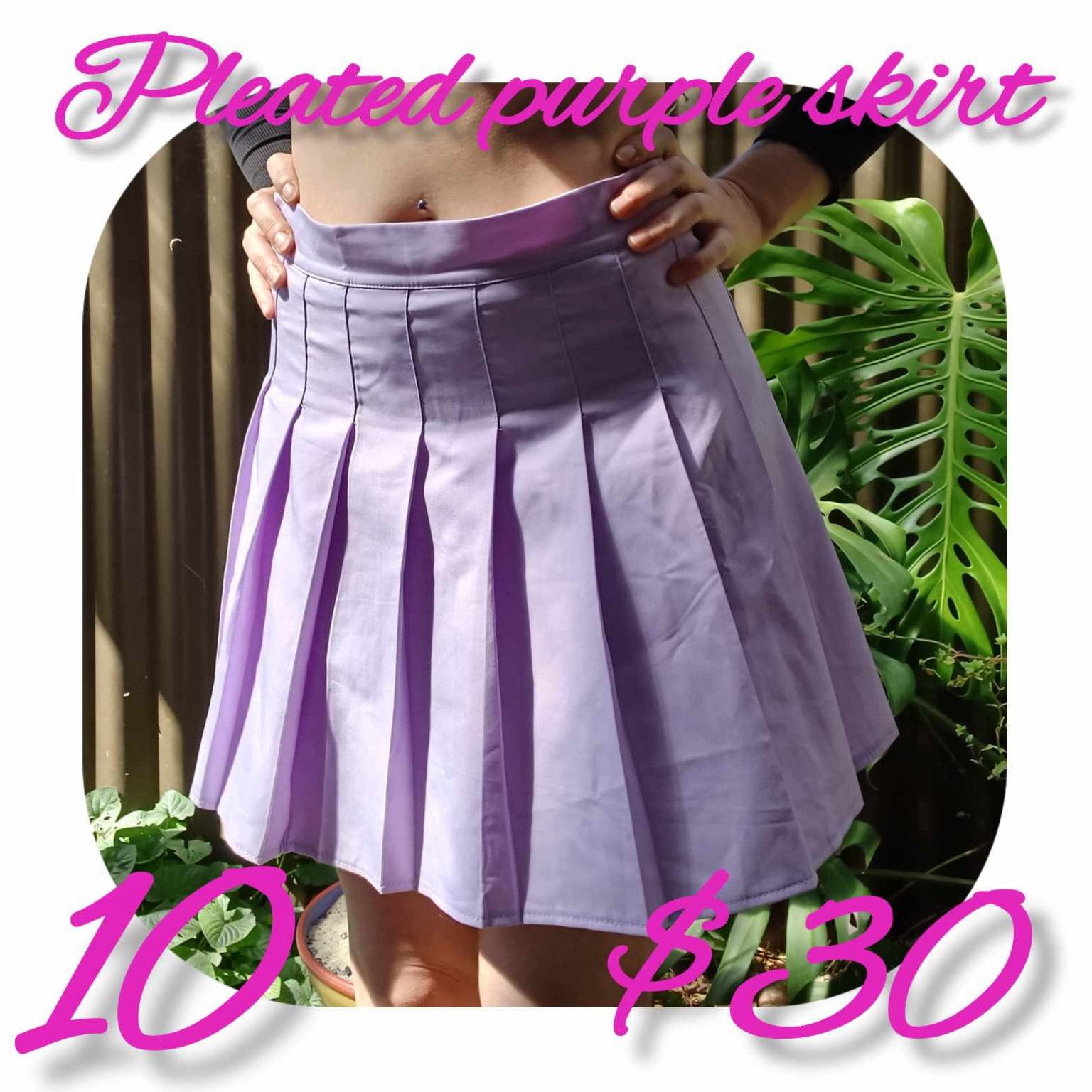 Slutty purple pleated mini skirt Sz 10