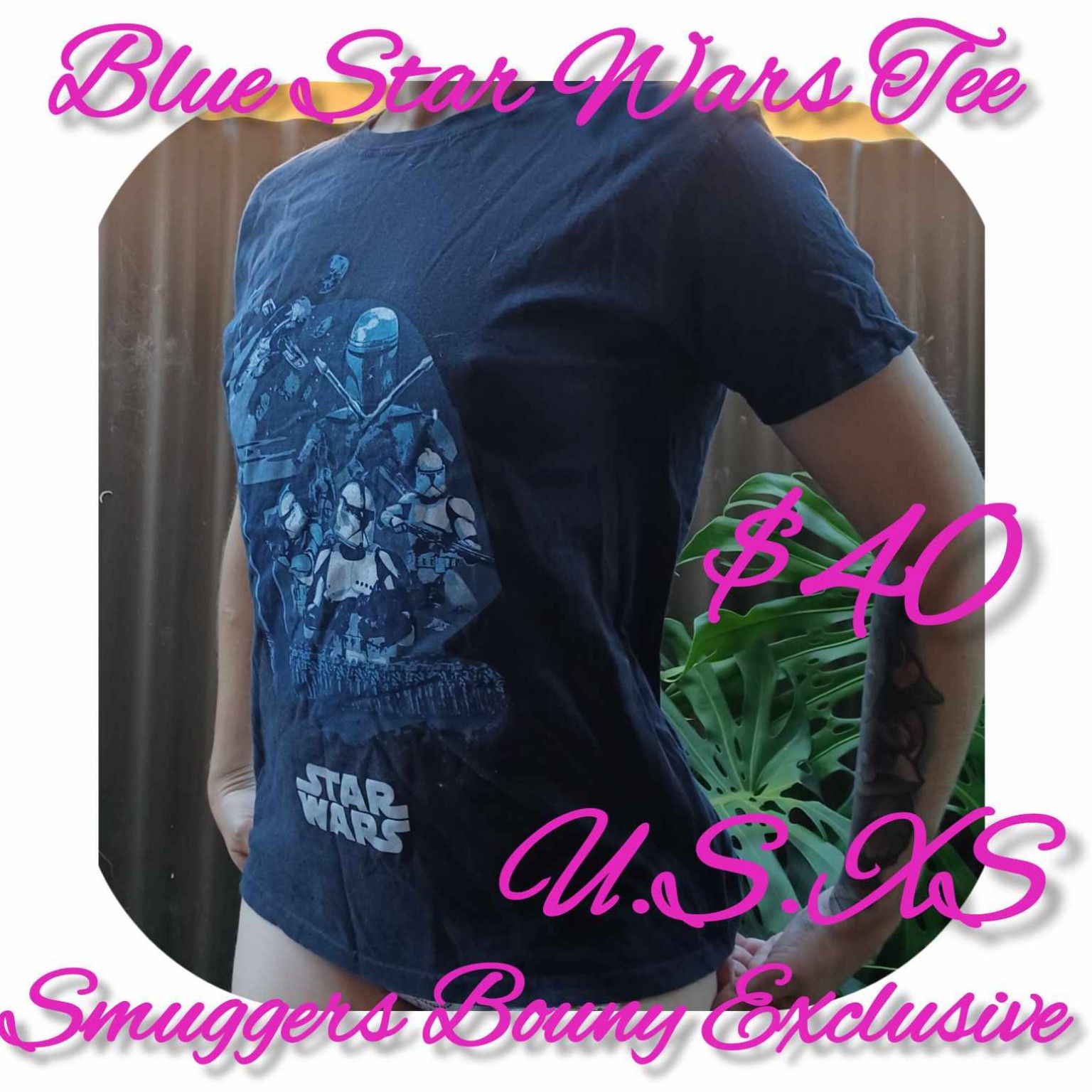 blue star wars tee XS