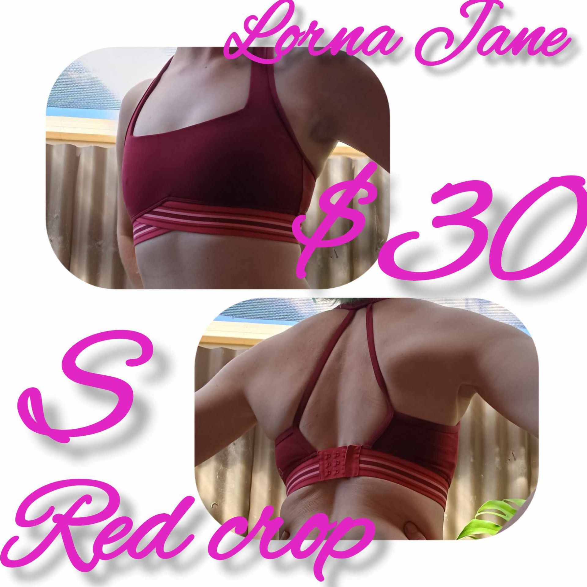 Lorna Jane dark red crop S