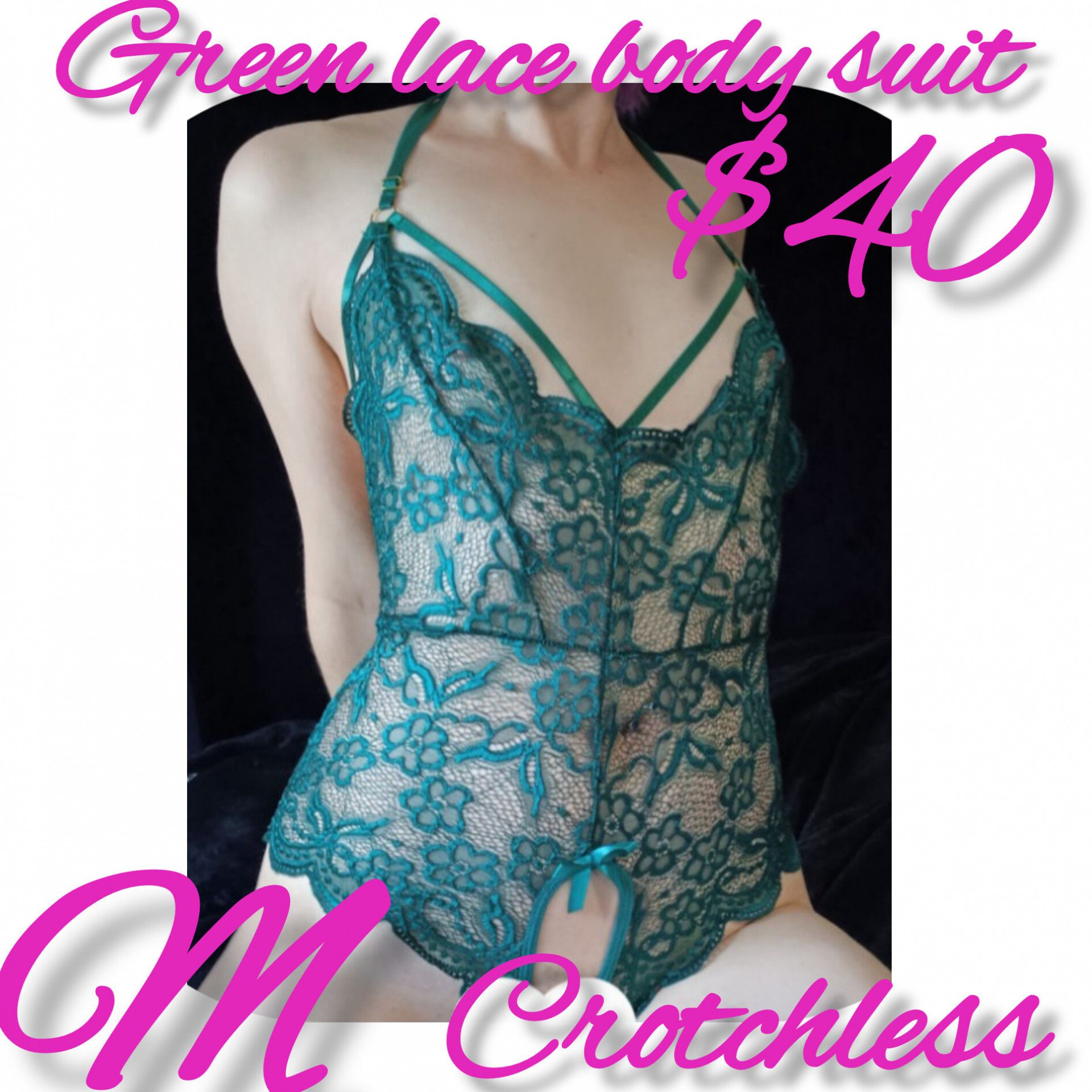 Sexy lace body suit Crotchless M