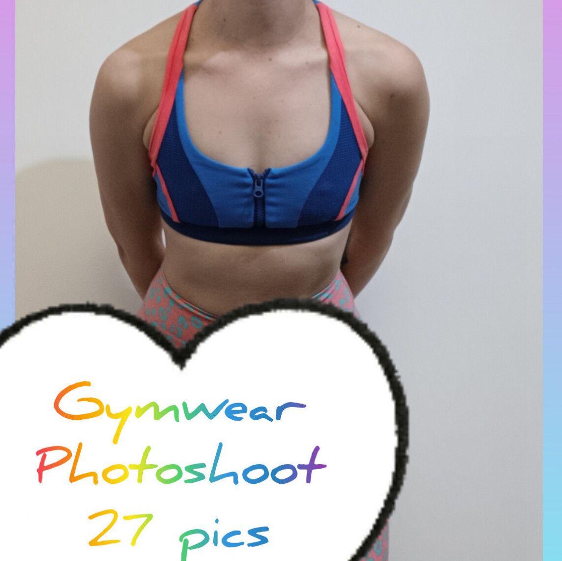 1531 Pink and blue Muscle nation leggings with crop x27pic