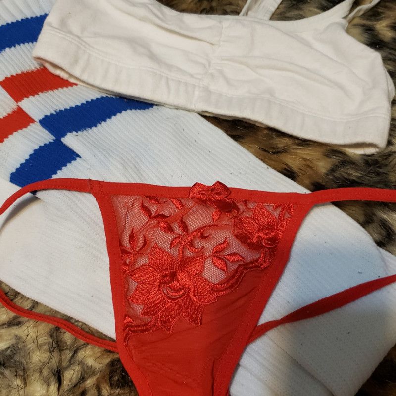 Work Out Bra and Red G String Gift Set