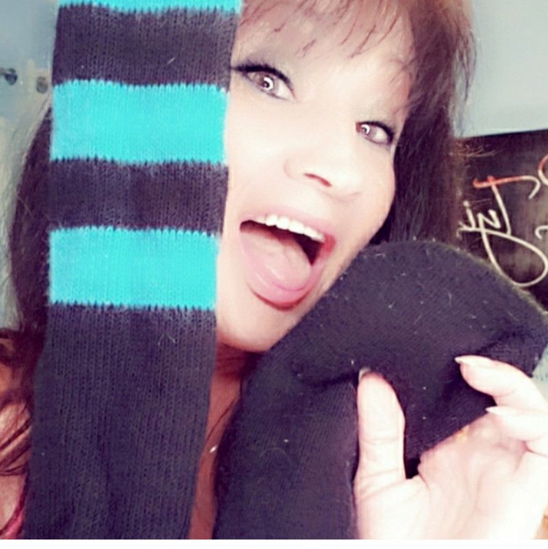 Black and Teal Thigh Sockies