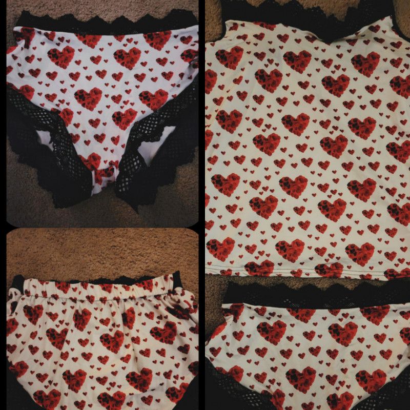 HEART SILKY PJ SET