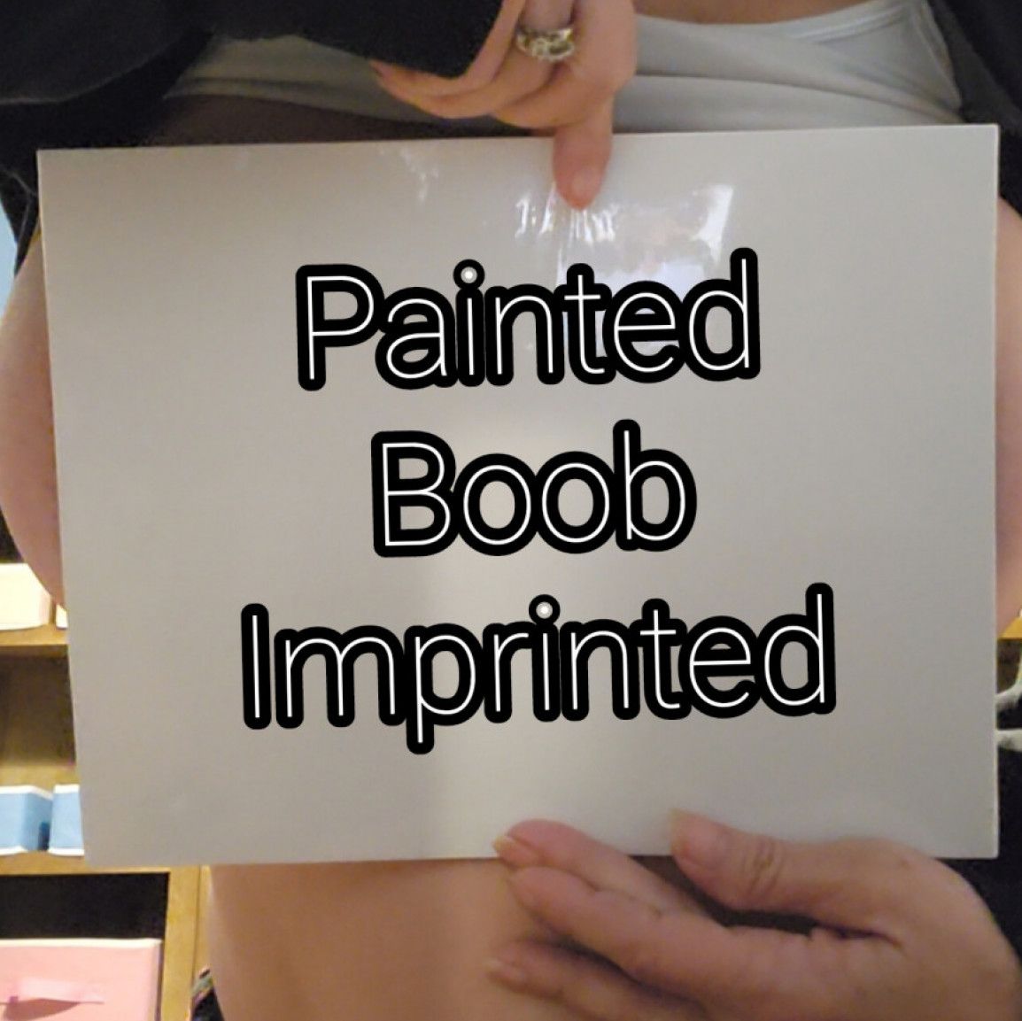 CANVAS PAINTED BOOB IMPRINTED ON IT