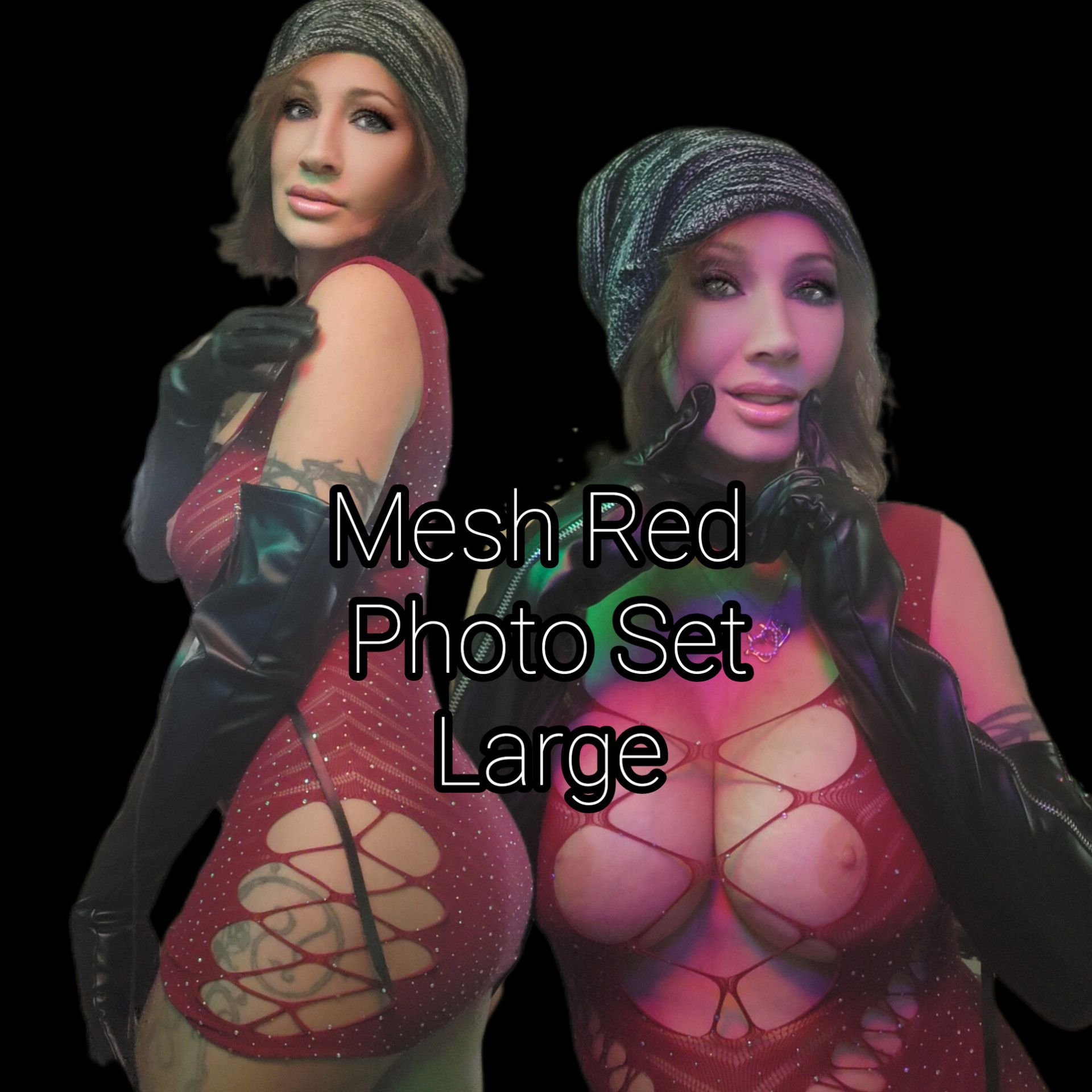 MESH RED LARGE PHOTO SET