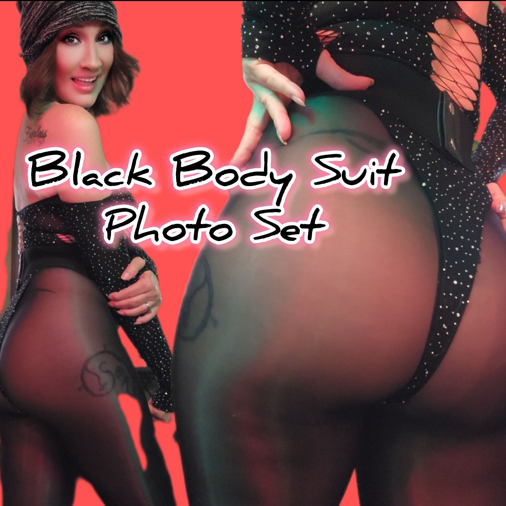 BLACK BODY SUIT PHOTO SET