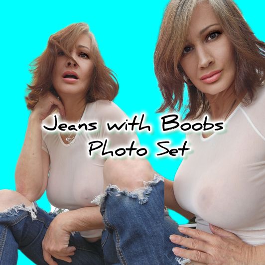 JEANS WITH BOOBS PHOTO SET
