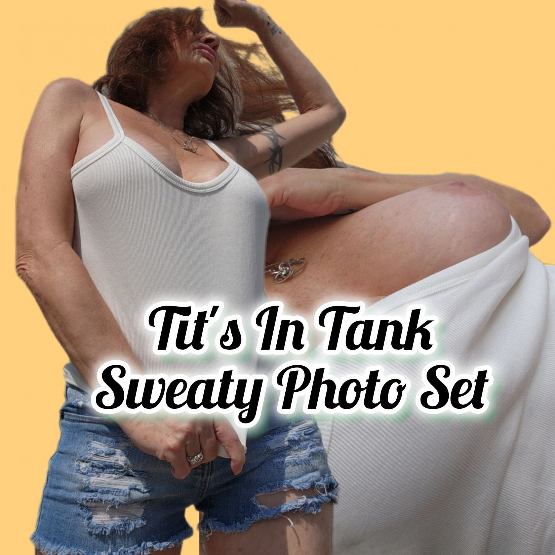 TITS IN TANK SWEATY PHOTO SET