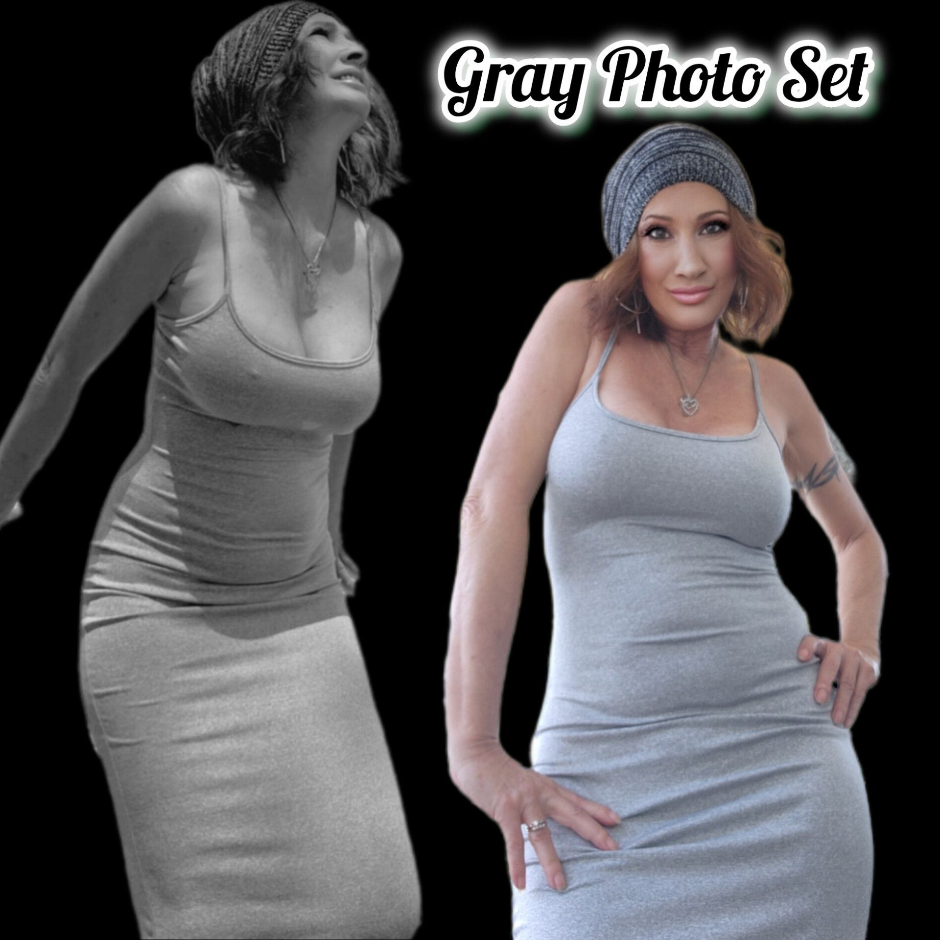 GRAY DRESS PHOTO SET