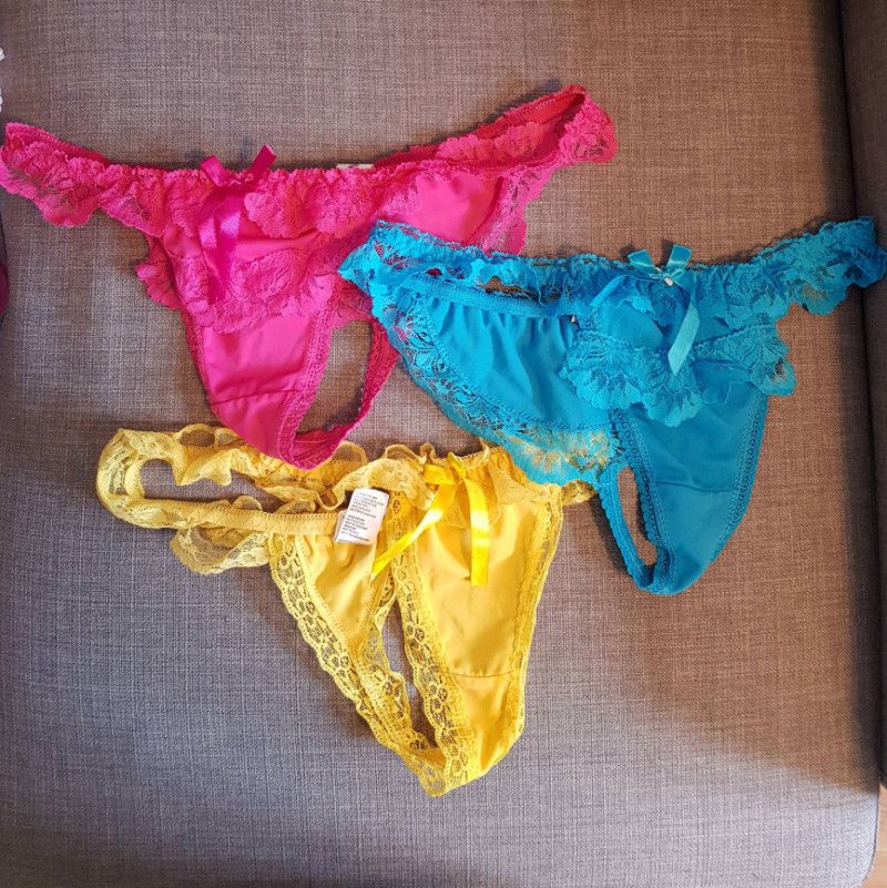 Worn panties varied types