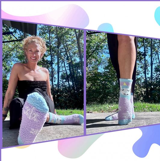 Light Purple Fuzzy Unicorn Socks  3 Day Wear