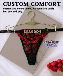 Black  Lace Thong  Custom Text