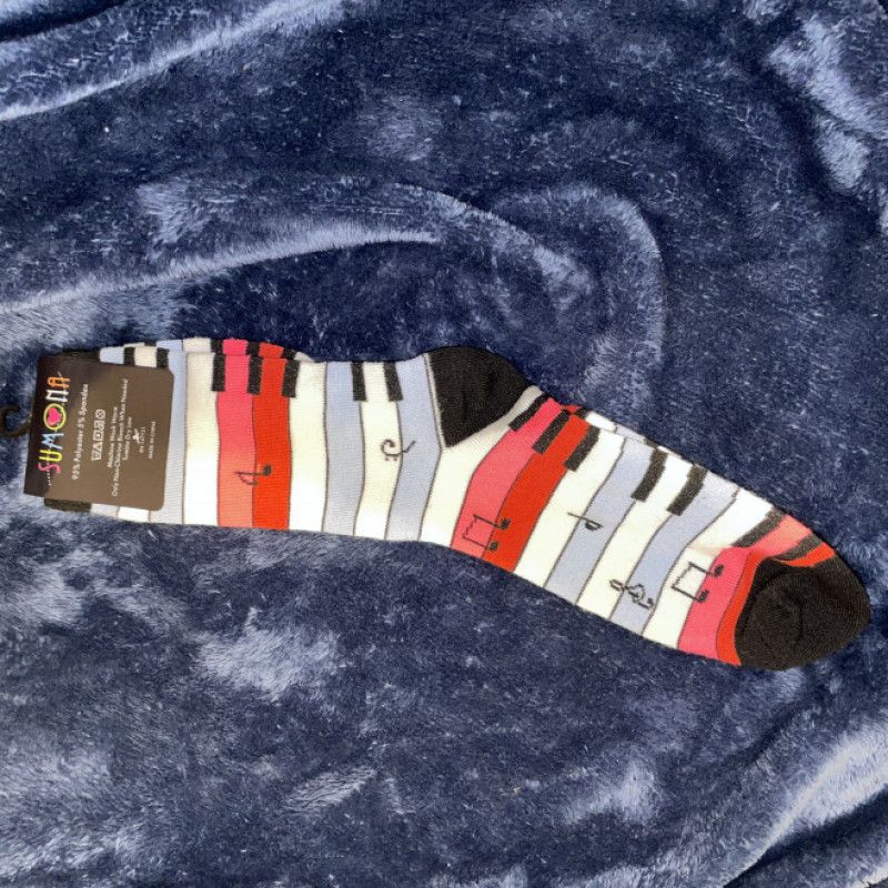 Colorful piano crew socks