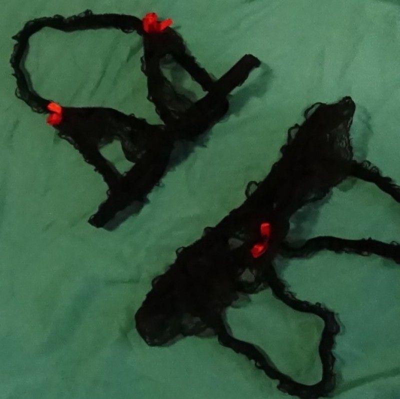 crotchless panty and bra set