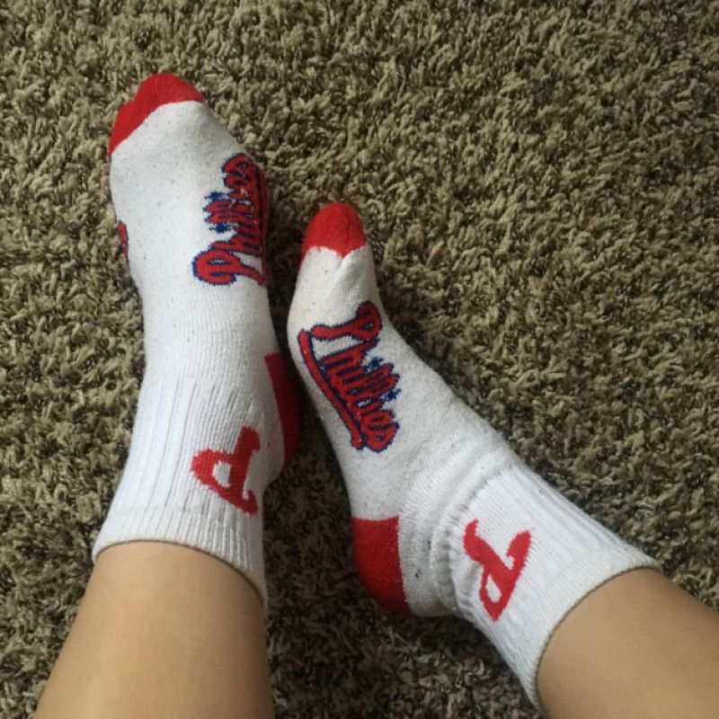 Very Worn Phillies Socks