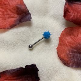 Blue Rubber Tongue Ring