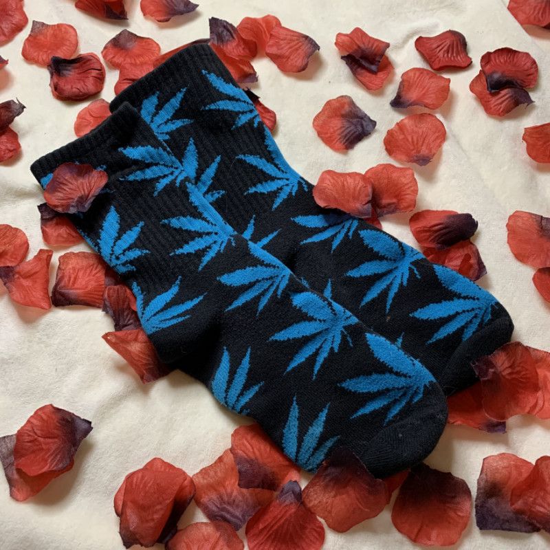 Blue and Black HUF Socks