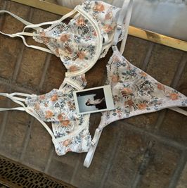 White Floral Lingerie Set