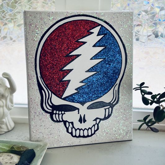 Hand painted steal your face glitter painting