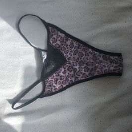 Pink cheeta print gstring